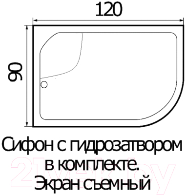 

Душевой поддон Wemor, 120/90/44 R