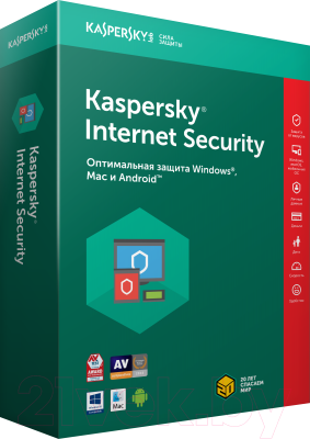 ПО антивирусное Kaspersky Internet Security 1 год Card / KL19392UCFR (продление на 3 устройства)