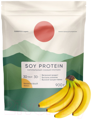 Протеин Elementica Organic Soy Protein / ES003 (900гр, банановый мусс)