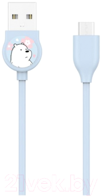 Кабель Miniso We Bare Bears MicroUSB / 7774 (белый медведь)