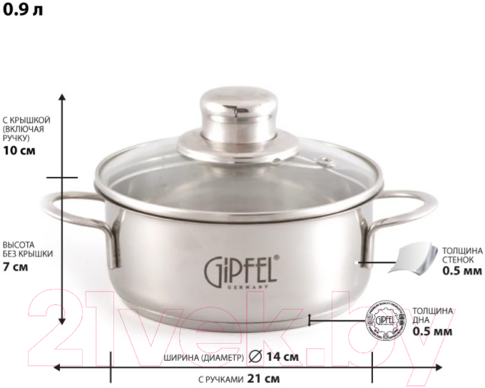 Кастрюля Gipfel Mini 1202