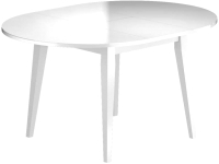 Обеденный стол Васанти Плюс ПС-38 Партнер 100-135x100 М (белый матовый/белый) - 