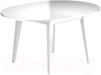 Обеденный стол Васанти Плюс ПС-38 Партнер 100-135x100 М (белый матовый/белый)