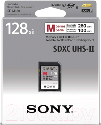 Карта памяти Sony SD UHS-II U3 128ГБ (SF-M128)