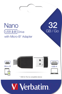 Usb flash накопитель Verbatim Store 'n' Go Nano 32GB / 49822 (черный)