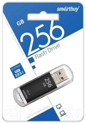 Usb flash накопитель SmartBuy 256GB V-Cut Black (SB256GBVC-K3)