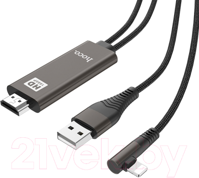 Адаптер Hoco USB UA14 Lightning (черный)