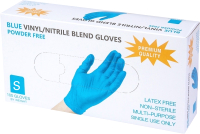 Перчатки одноразовые Wally Plastic (S, 100шт, голубой) - 