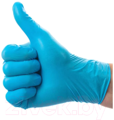 Перчатки одноразовые Wally Plastic (M, 100шт, синий)