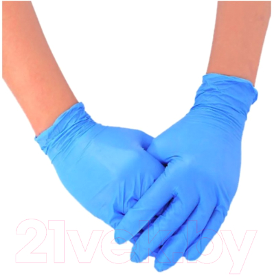 Перчатки одноразовые Wally Plastic (S, 100шт, голубой)