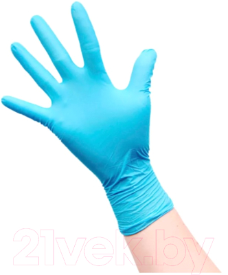 Перчатки одноразовые Wally Plastic (XL, 100шт, голубой)