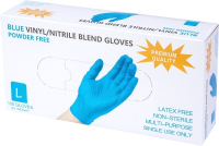 Перчатки одноразовые Wally Plastic (L, 100шт, голубой) - 