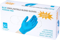 Перчатки одноразовые Wally Plastic (XL, 100шт, голубой) - 