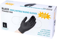 Перчатки одноразовые Wally Plastic (L, 100шт, черный) - 