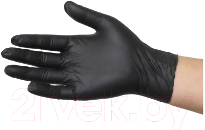 Перчатки одноразовые Wally Plastic (M, 100шт, черный)