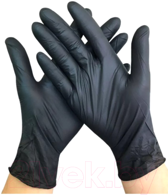 Перчатки одноразовые Wally Plastic (S, 100шт, черный)