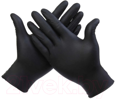 Перчатки одноразовые Wally Plastic (L, 100шт, черный)