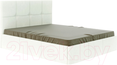 Двуспальная кровать Bon Mebel Куба с ПМ 160x200 (кожзам белый)