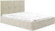 Двуспальная кровать Bon Mebel Куба с ПМ 160x200 (велюр бежевый) - 
