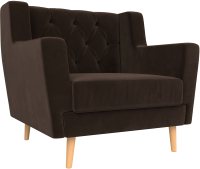 Кресло мягкое Mebelico Брайтон Люкс 280 / 108901 (микровельвет, коричневый) - 