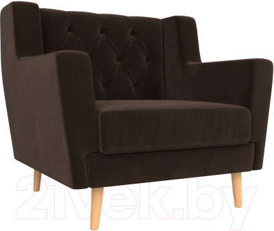 Кресло мягкое Mebelico Брайтон Люкс 280 / 108901 (микровельвет, коричневый)