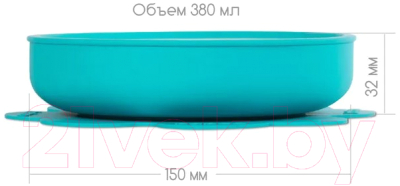 Тарелка для кормления Baboo Силиконовая на присоске / 9-024 (бирюзовый)