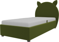 Односпальная кровать Mebelico Бриони 278 / 108845 (микровельвет, зеленый) - 