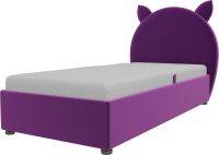 Односпальная кровать Mebelico Бриони 278 / 108849 (микровельвет, фиолетовый) - 