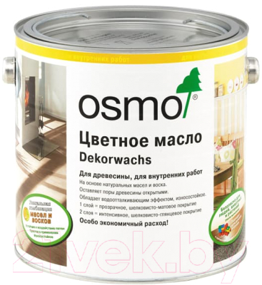 Масло для древесины Osmo Цветное прозрачное (2.5л, бесцветный)