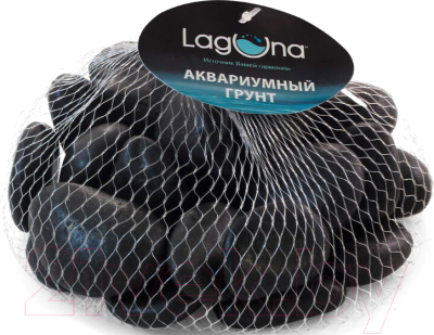 Грунт для аквариума Laguna Галька S/BM / 73954004 (1кг, черный)