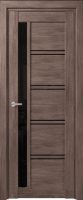 Дверь межкомнатная Deform D19 ДО 90x200 (дуб шале графит/Lacobel черный лак) - 