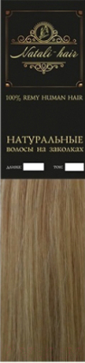 Прядь волос на заколках Flario 17x55 тон 18 (бежевый блонд)