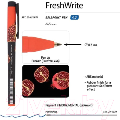 Ручка шариковая Bruno Visconti FreshWrite Fresh & Fruity Гранат / 20-0214/90 (0.7мм)