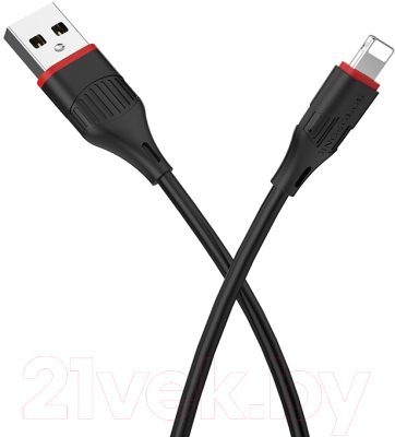 Кабель Borofone BX17 USB Lightning (1м, черный)