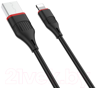 Кабель Borofone BX17 USB Lightning (1м, черный)