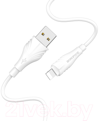 Кабель Borofone BX18 USB Lightning (1м, белый)