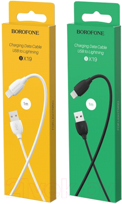 Кабель Borofone BX19 USB Lightning (1м, белый)