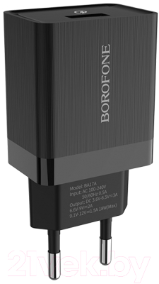 

Зарядное устройство сетевое Borofone, Черный, BA17A 1USB