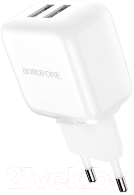 Зарядное устройство сетевое Borofone BA18 2USB (белый)