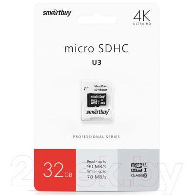 Карта памяти SmartBuy MicroSDHC (Class 10) 32GB (SB32GBSDCL10U3-01)