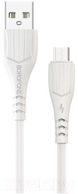 Кабель Borofone BX37 USB MicroUSB (1м, белый)