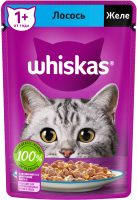 Влажный корм для кошек Whiskas Желе с лососем (75г) - 