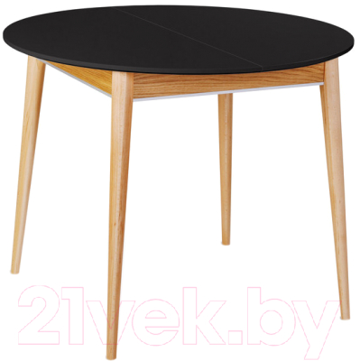 Обеденный стол ТехКомПро Арека К1200 / 121764 (бук/черный/подстолье тон 2/ножка 8)