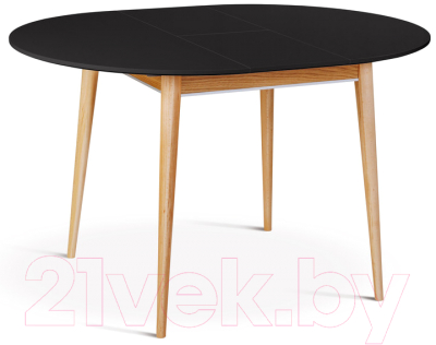 Обеденный стол ТехКомПро Арека К1200 / 121764 (бук/черный/подстолье тон 2/ножка 8)