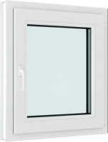 Окно ПВХ Rehau Roto NX Одностворчатое Поворотно-откидное правое 2 стекла (650x650x60) - 