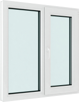 Окно ПВХ Rehau Roto NX Двухстворчатое Поворотно-откидное правое 2 стекла (900x900x60) - 