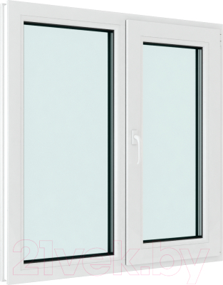 Окно ПВХ Rehau Roto NX Двухстворчатое Поворотно-откидное правое 2 стекла (1000x1000x60)