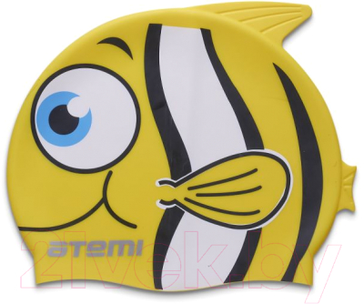 Шапочка для плавания Atemi FC101 (рыбка/желтый)