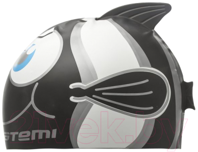 Шапочка для плавания Atemi FC102 (рыбка/черный)