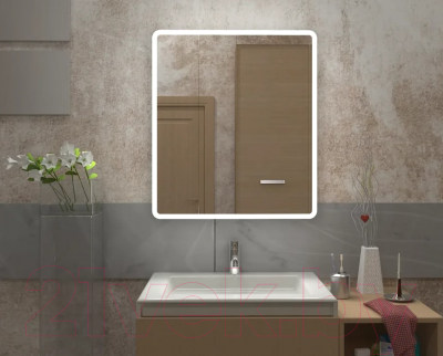 Шкаф с зеркалом для ванной Континент Emotion Led 70x80 (с датчиком движения)